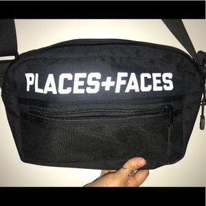Places and faces shoulder bag